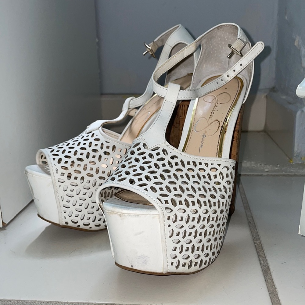 White high heels